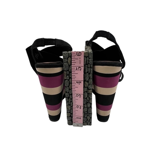 Madden Girl Black Purple Cappe Slingback Platform Wedge Sandals Size 7 Women’s - Picture 8 of 10